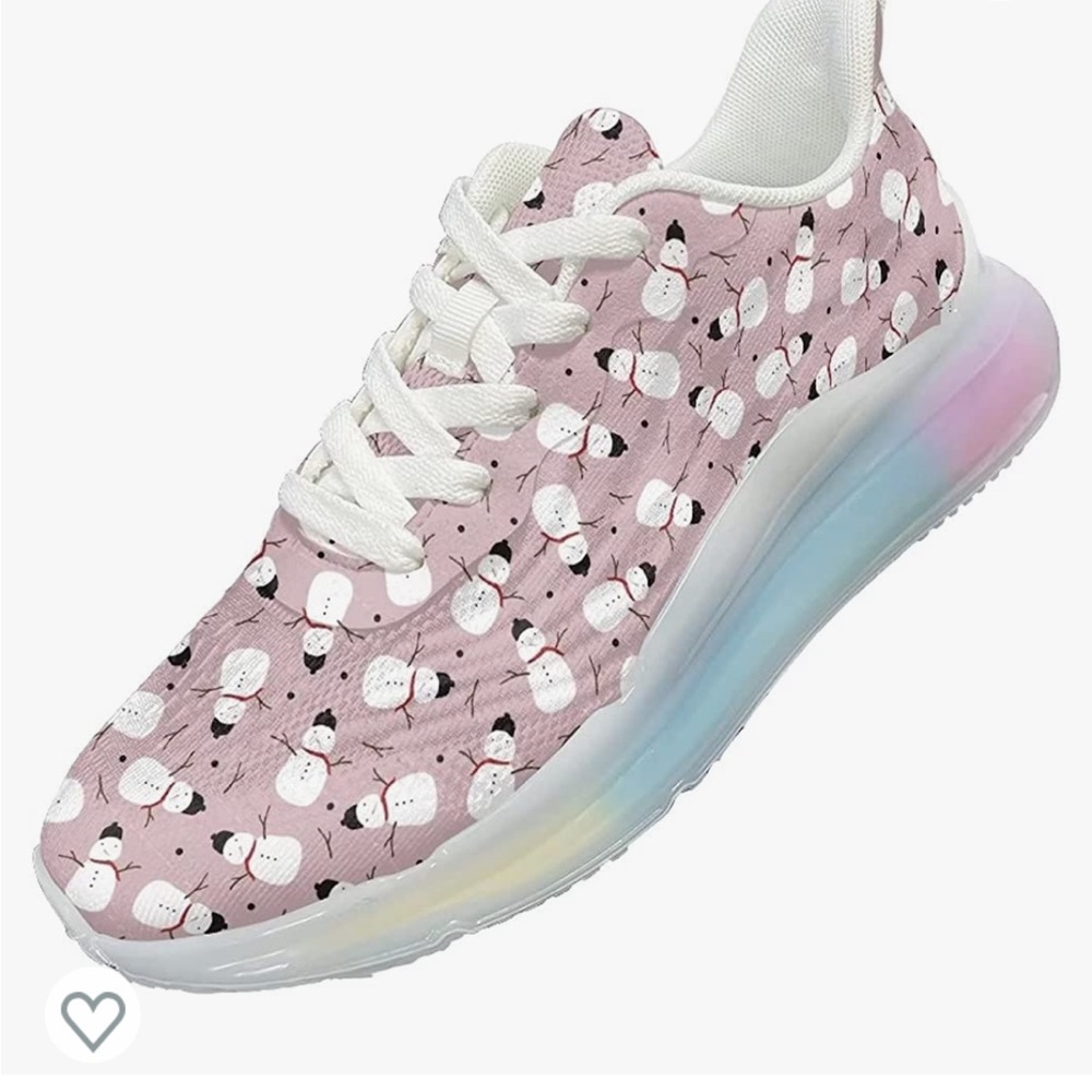 New womens pink snowman athletic shoes